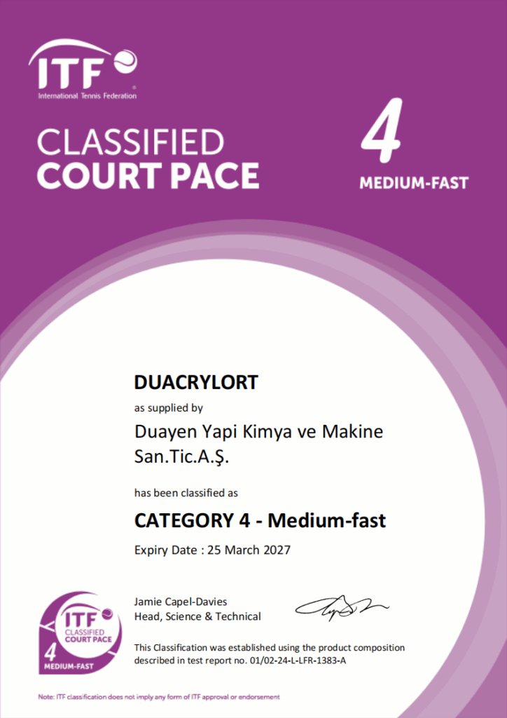 DUACRYL ORT MEDIUM FAST Certificate
