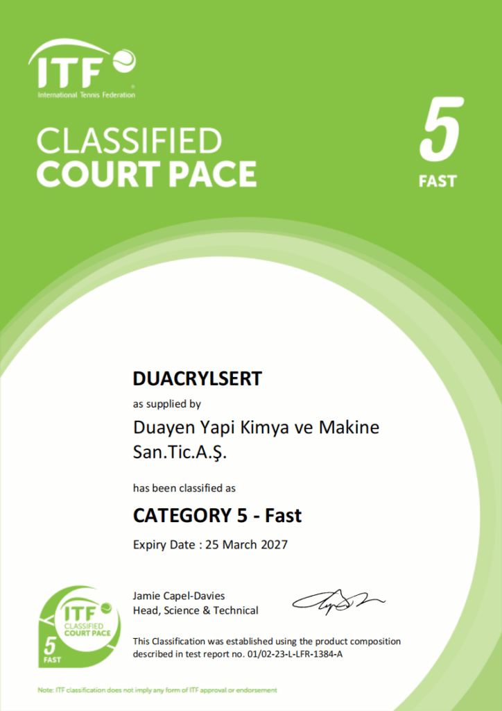 DUACRYL SERT FAST Certificate